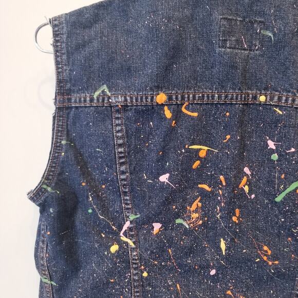 Calvin Klein Denim Vest Painted Comfortable Sleeveless Breathable Women's Size S - Picture 12 of 15